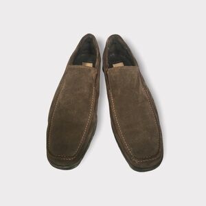 Natha Studio brown suede/leather slip-on loafers
